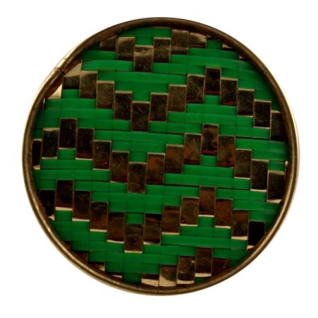 Round Green Metal and Wooden Knobs